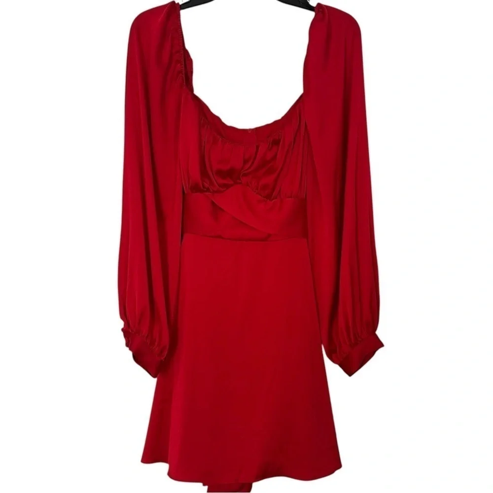 b darlin dresses red B Darlin Red Satin Corset Prom Dress Lace Up Back Slit Juniors 3/4 {Small}